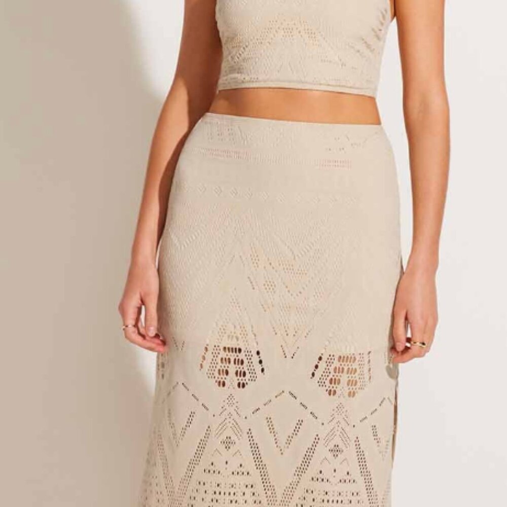 Vitamin A Harper Skirt - Natural Calico Crochet - Small